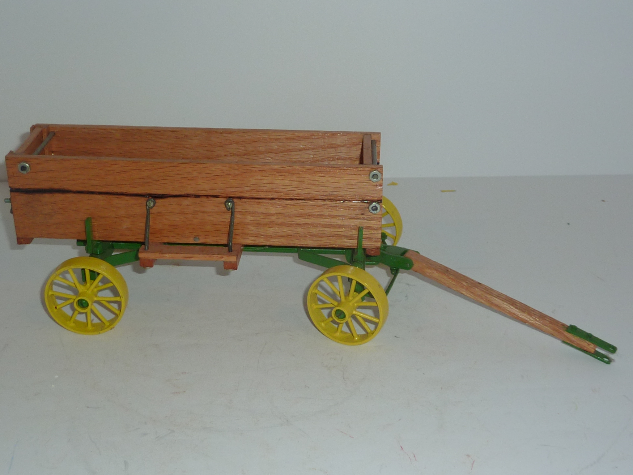 Hand Built Model Of Grain Wagon 8 1 2 Inches Long Hitch